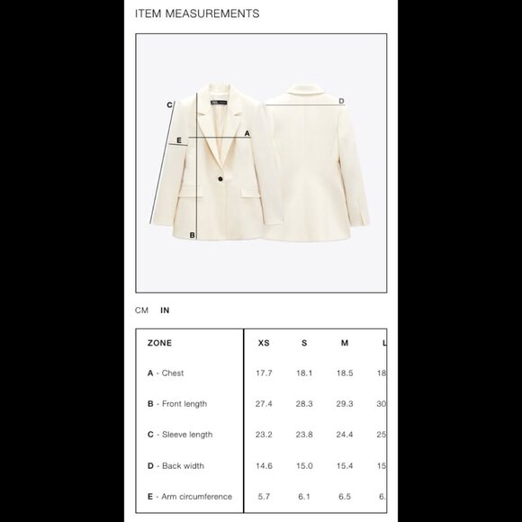 NWT ZARA ZW COLLECTION LIGHT BLUE BUTTONED TAILORED JACKET, SIZE: Small - Picture 13 of 13